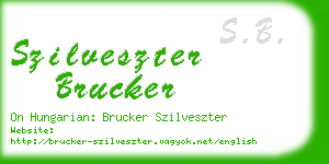 szilveszter brucker business card